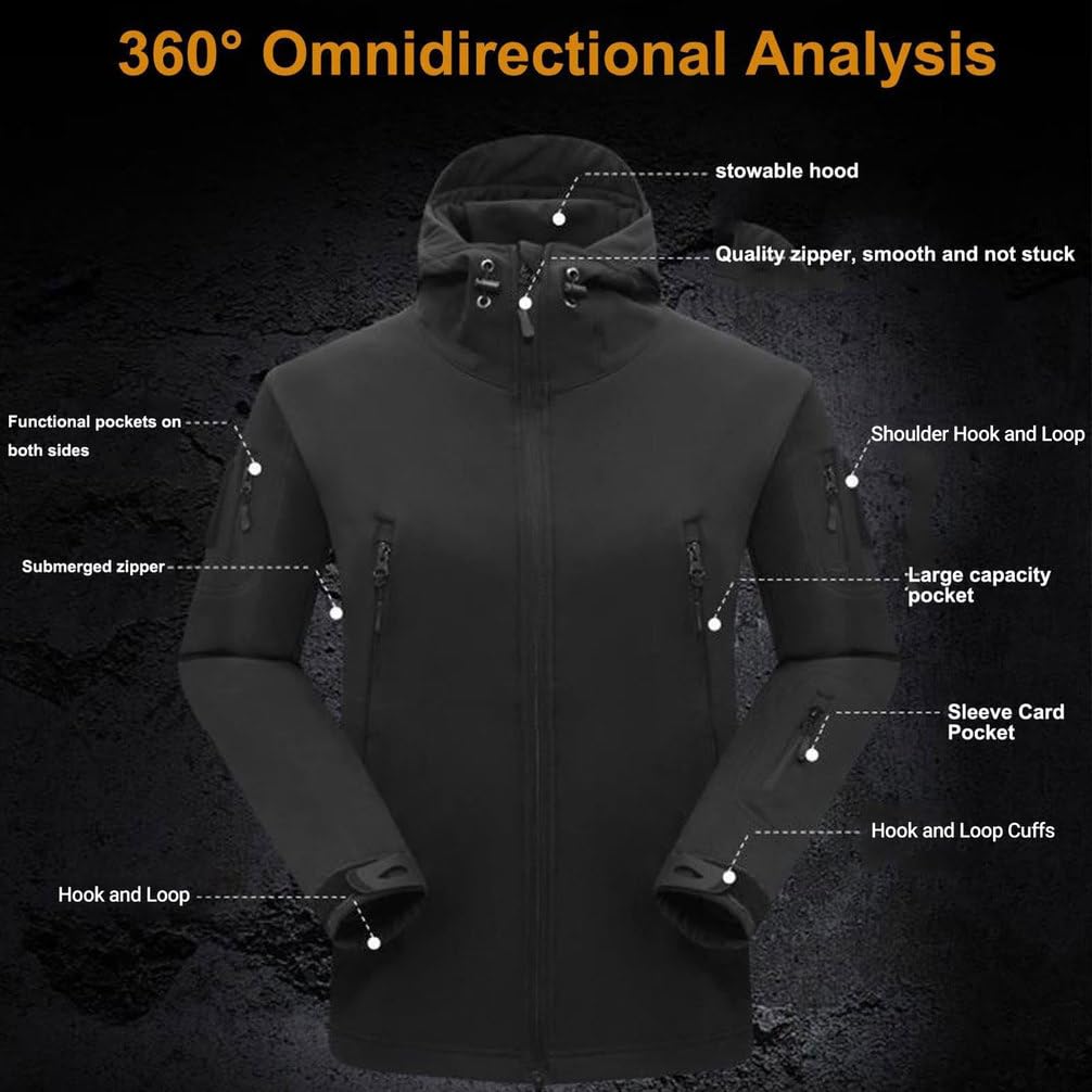 Uniforme da Combattimento Tattica Militare da Uomo, Set di Tute da Combattimento Impermeabili dell'Esercito, Giacca E Pantaloni Softshell Mimetici, Abbigliamento Caccia, Outdoor