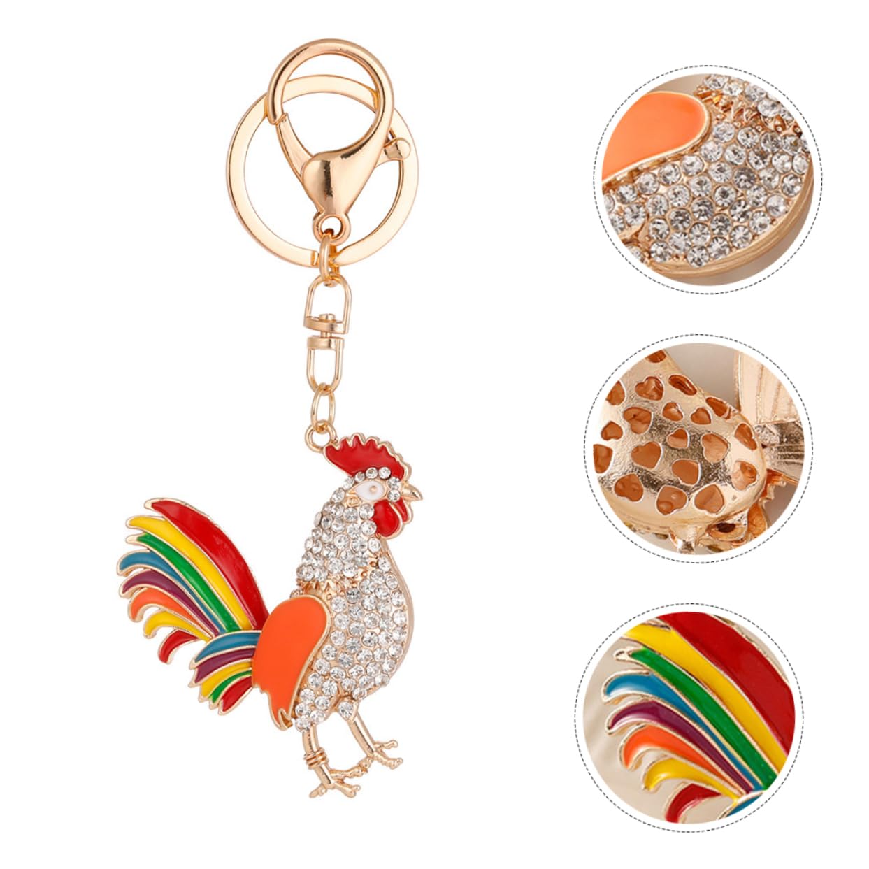 Homoyoyo Hahn-schlüsselanhänger Schlüsselanhänger Süß Flauschiger Hahnschlüssel Karte Mit Etiketten Anhänger Makramee Zubehör Metall