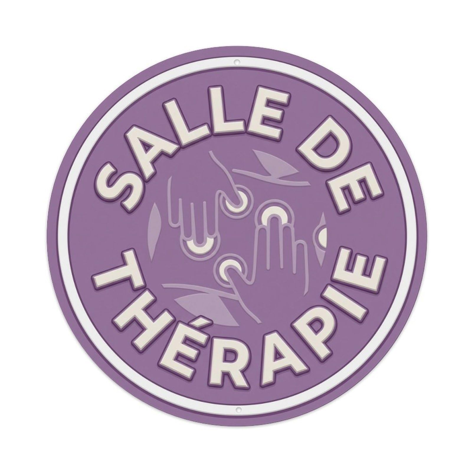 VintageSalle De Thérapie Text Massage Metal Tin Sign