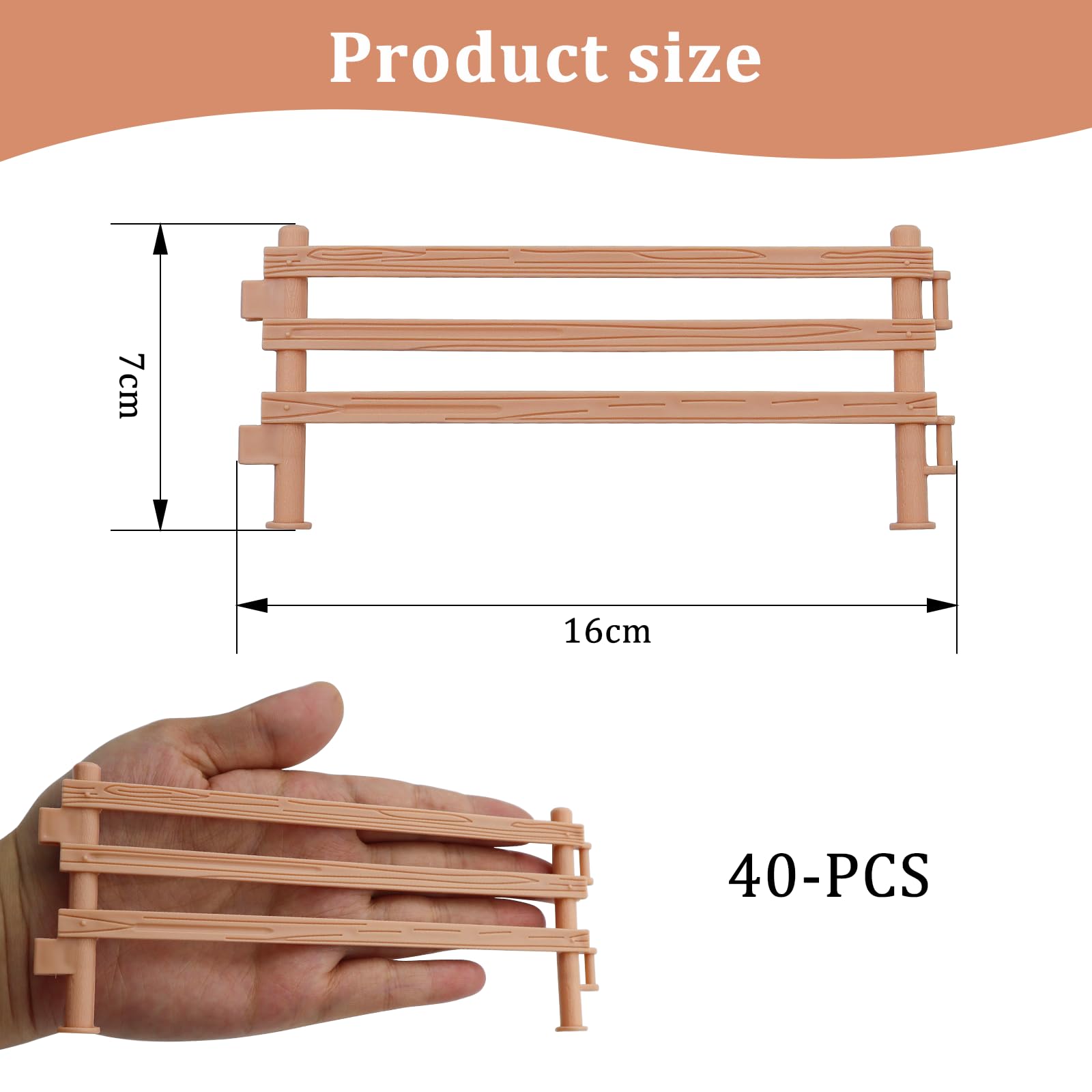 OMJMYY Toy Fence 40PCS Horse Corral Fencing Accessories Playset Plastic Farm Fence Toy for Barn Paddock Horse Stable Farm Animal Fence Educational Gift for Kids Toddler - Image 2