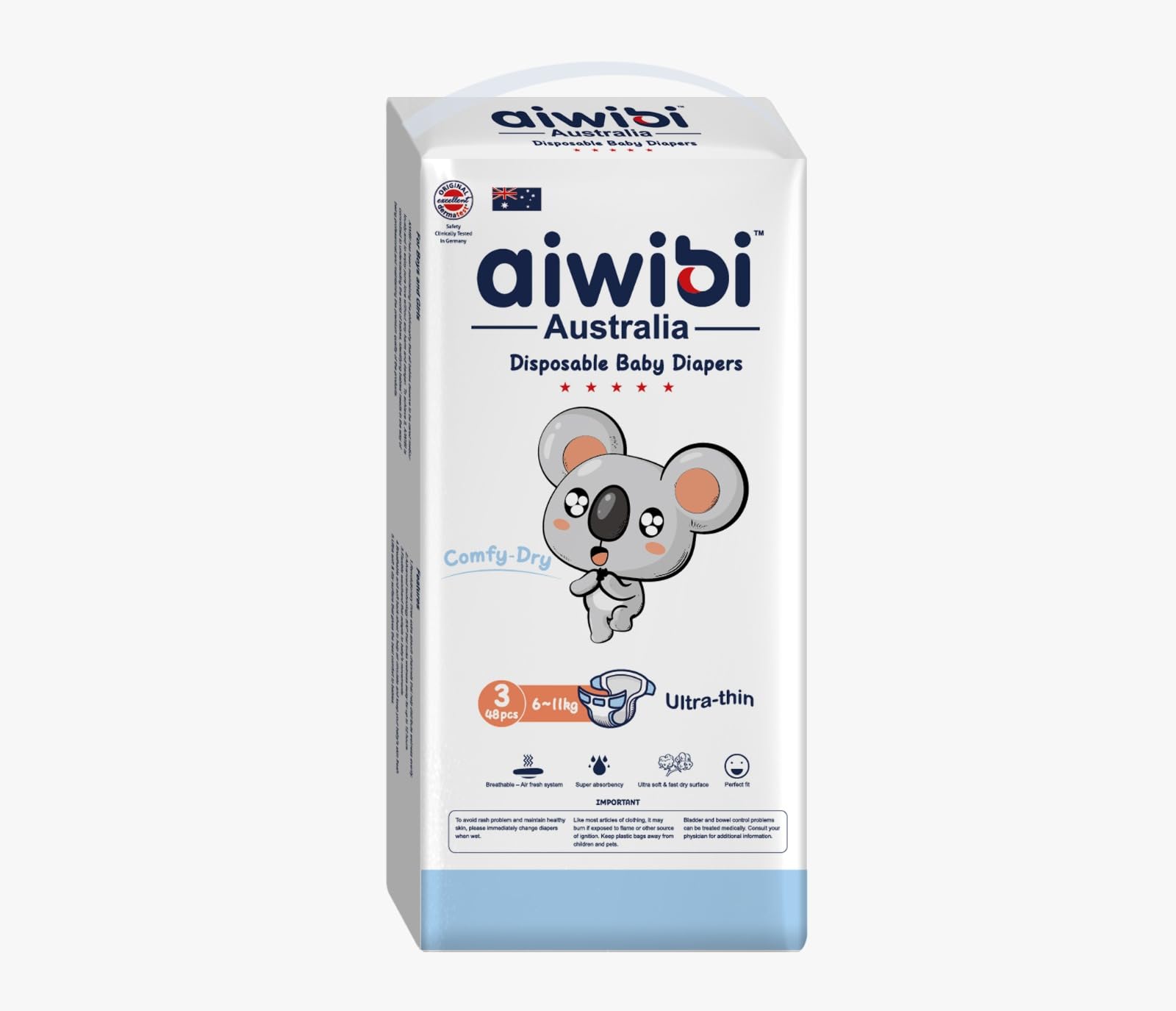 Comfy Dry Baby Diapers, Size 3, M 6-11kg, 48Pcs