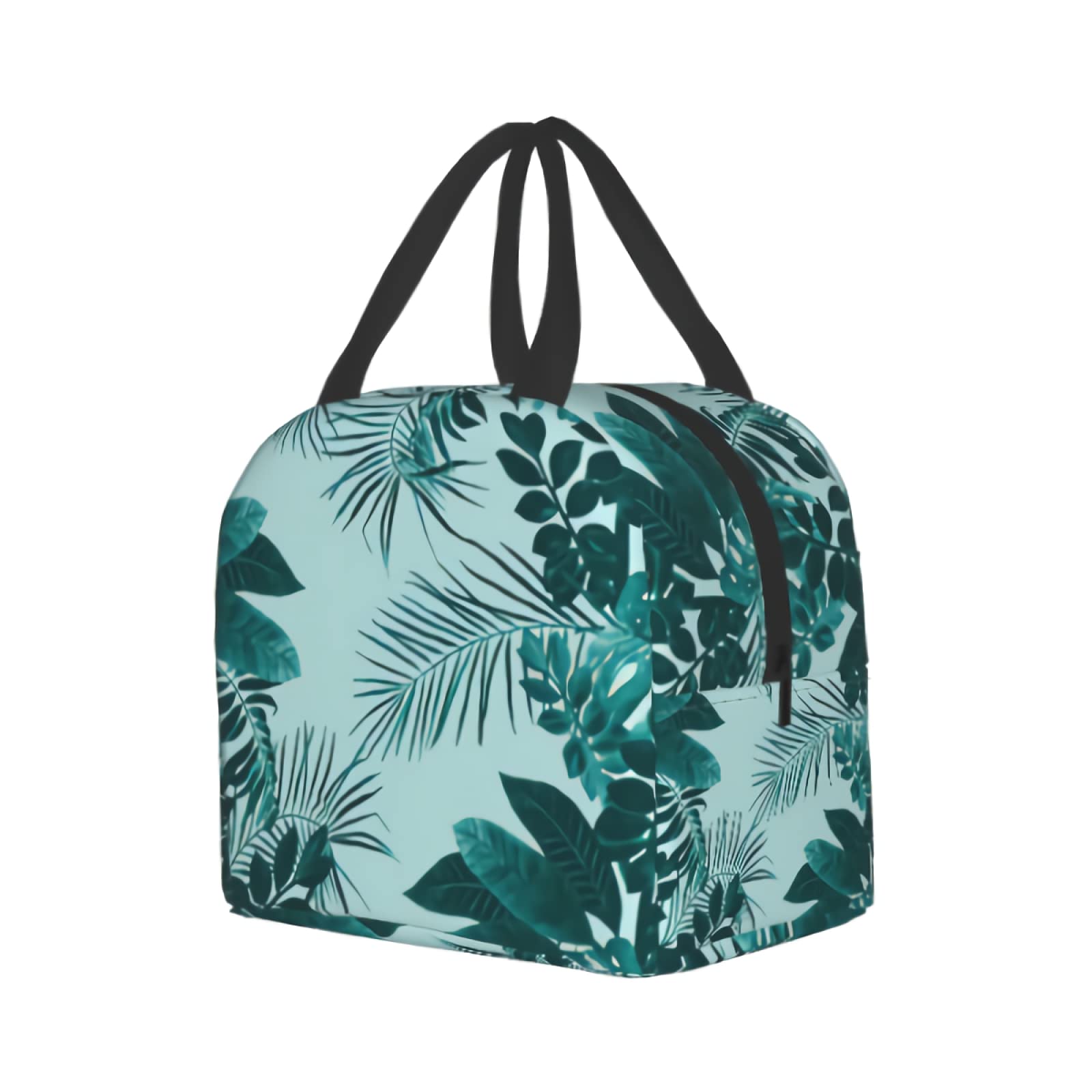 Borsa termica per il pranzo da donna con foglie tropicali verdi borse