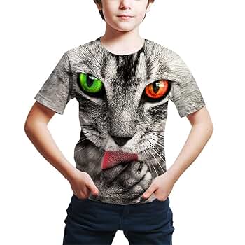 Amazon.com: Kids Print 3D Galaxy Cat Funny Graphic Pattern
