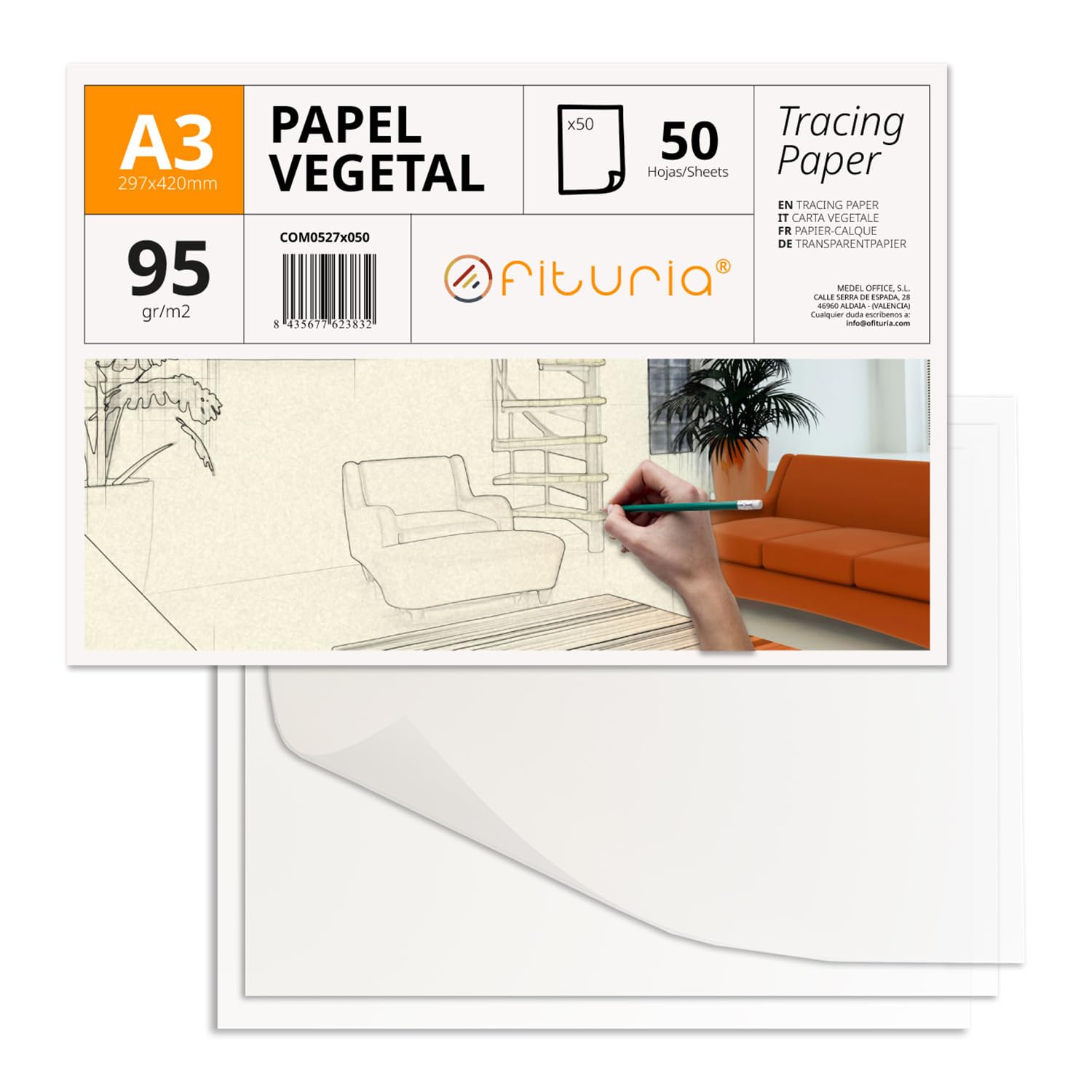 Papier calque A3 pour dessins techniques précis et travaux manuels créatifs