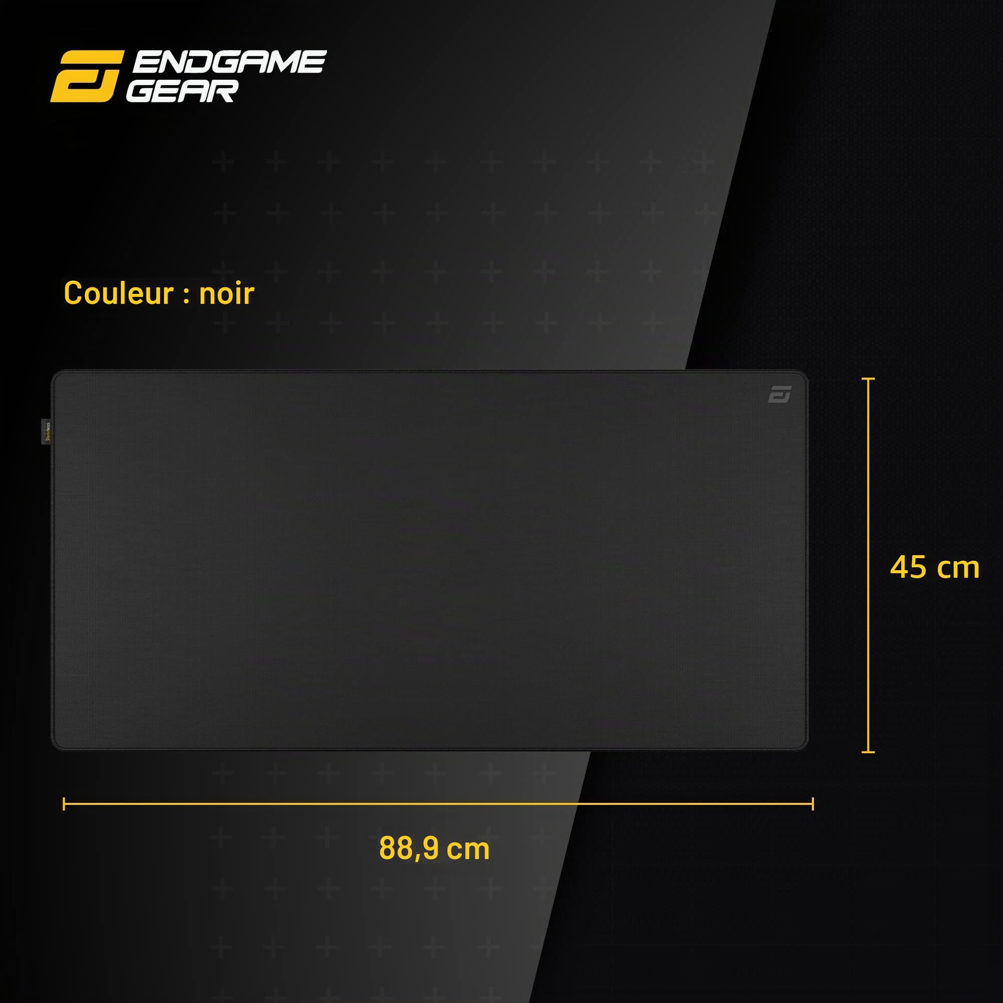 ENDGAME GEAR MPC890 Cordura® Tapis de Souris de Gaming pour Pc – XL - 89 x 45 cm - Tapis Ordinateur- sous-Main de Bureau - Tissu Cordura® - Base en Gomme - Antidérapant- Stealth Edition – Noir