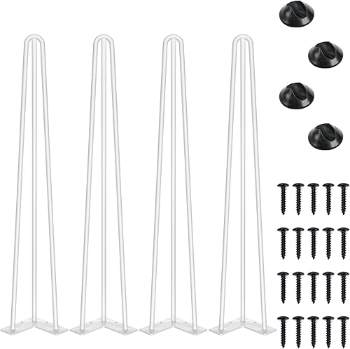 Miniatura 19 de SMARTSTANDARD Patas de mesa de horquilla de 24 pulgadas, 3 varillas de acero con diámetro de tubo de 1/2 pulgada, capacidad de carga de 800 libras