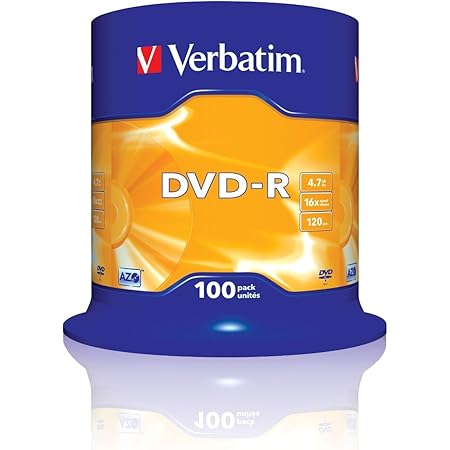 Verbatim 2330529 43549 4.7GB 16x DVD-R Matt Silver - 100 Pack Spindle