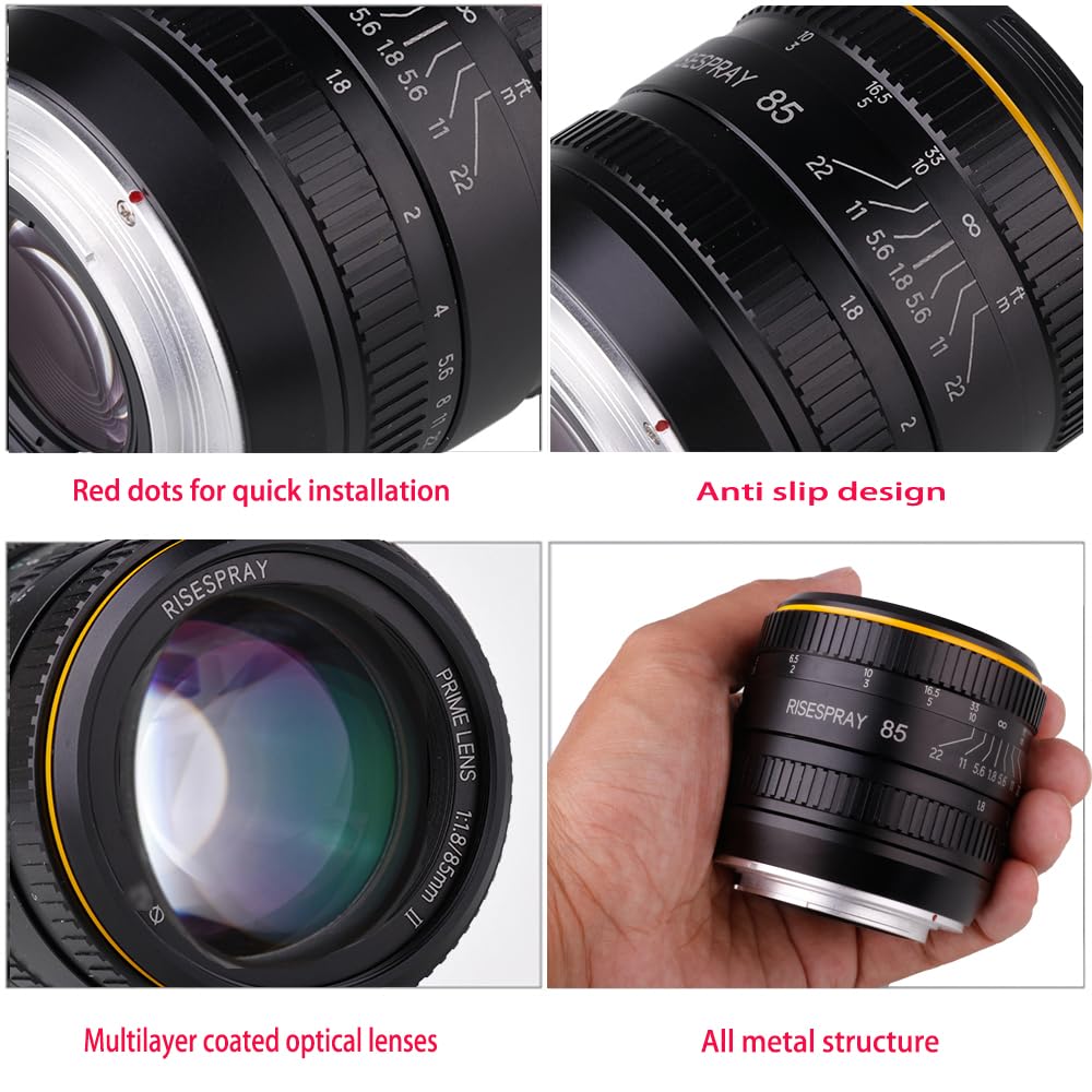 Amazon.co.jp: RISESPRAY 85mm f/1.8 フルフレームマニュアルカメラ