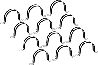 Vista 21 de uxcell 16 abrazaderas de cable de 1.496 in (1-1/2 pulgadas), correa de goma acolchada de goma de acero inoxidable 304 abrazadera de manguera