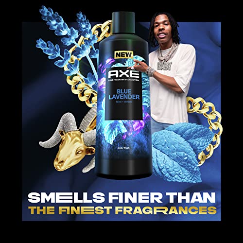 Axe Fine Fragrance Collection Body Wash For Men Blue Lavender 4 Count 12H Refreshing Scent Shower Gel Infused With Lavender, Mint, And Amber Essential Oils 18 Oz #TOP3