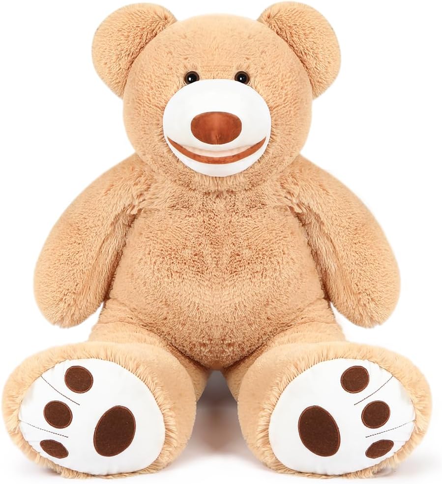Giant Teddy Bear Stuffed Animal Cute Big Stuffed Teddy Bear Life Size Teddy Bear for Girlfriend Boyfriend Children 39 inch (Brown, 39 inch)