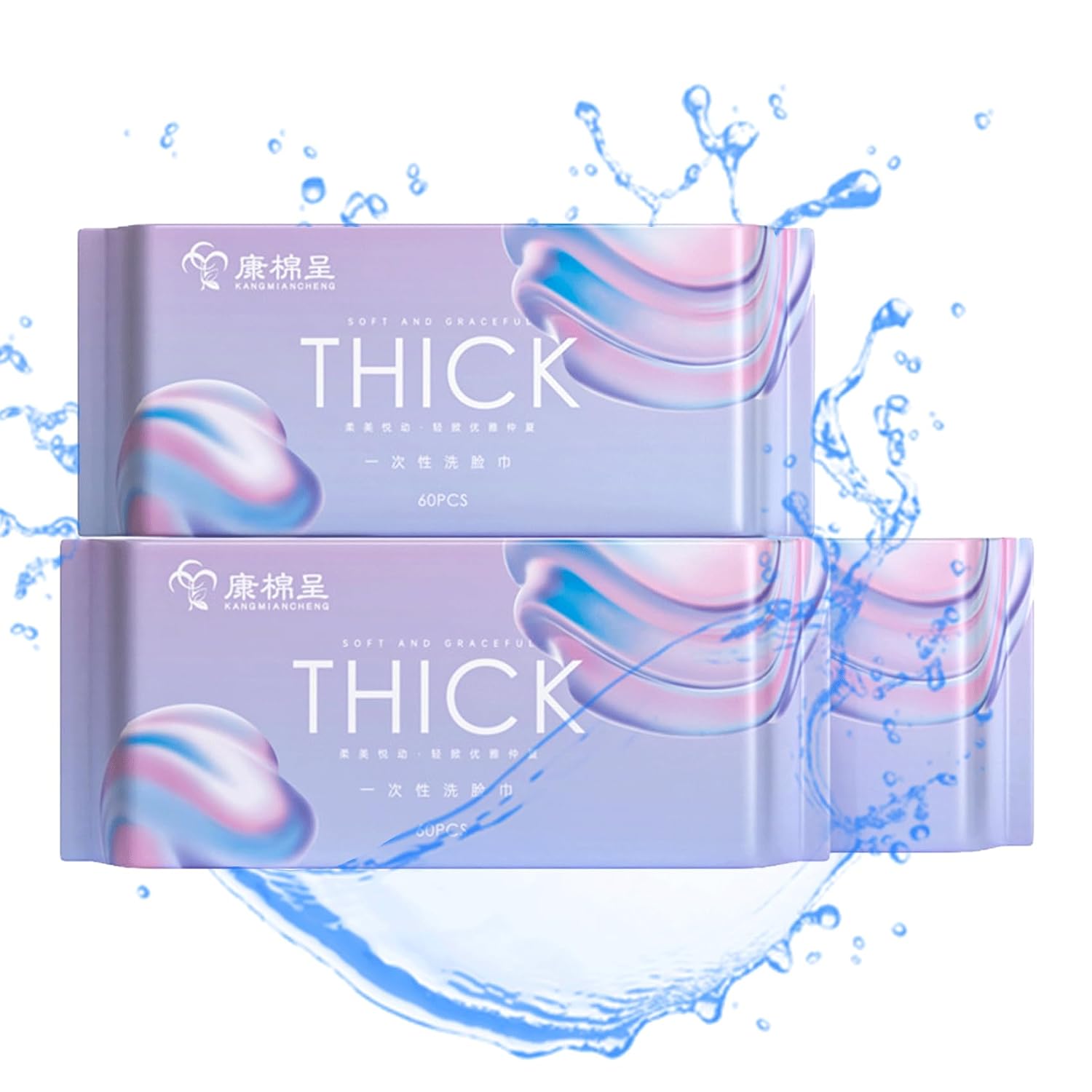 200 * 200mm Cotton Tissue Face Towel, Disposable Facial Cleansing Cloths, 60 Count Deeply Cleansing Disposable Face Towel Cotton Tissue, Face Wipes for Adult (6PCS)
