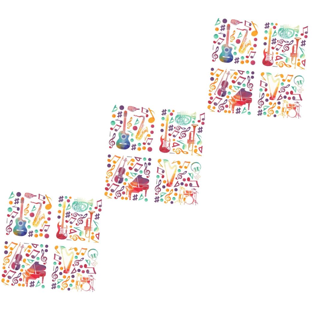 jojofuny 3 Set Adesivi Per Aule Di Musica Adesivo Per Aula Di Musica La Parete D'arte Aggrappa Stickers Camera Da Letto Adesivo Muro Adesivi Decorativi Con Note Musicali 4 Pezzi*3