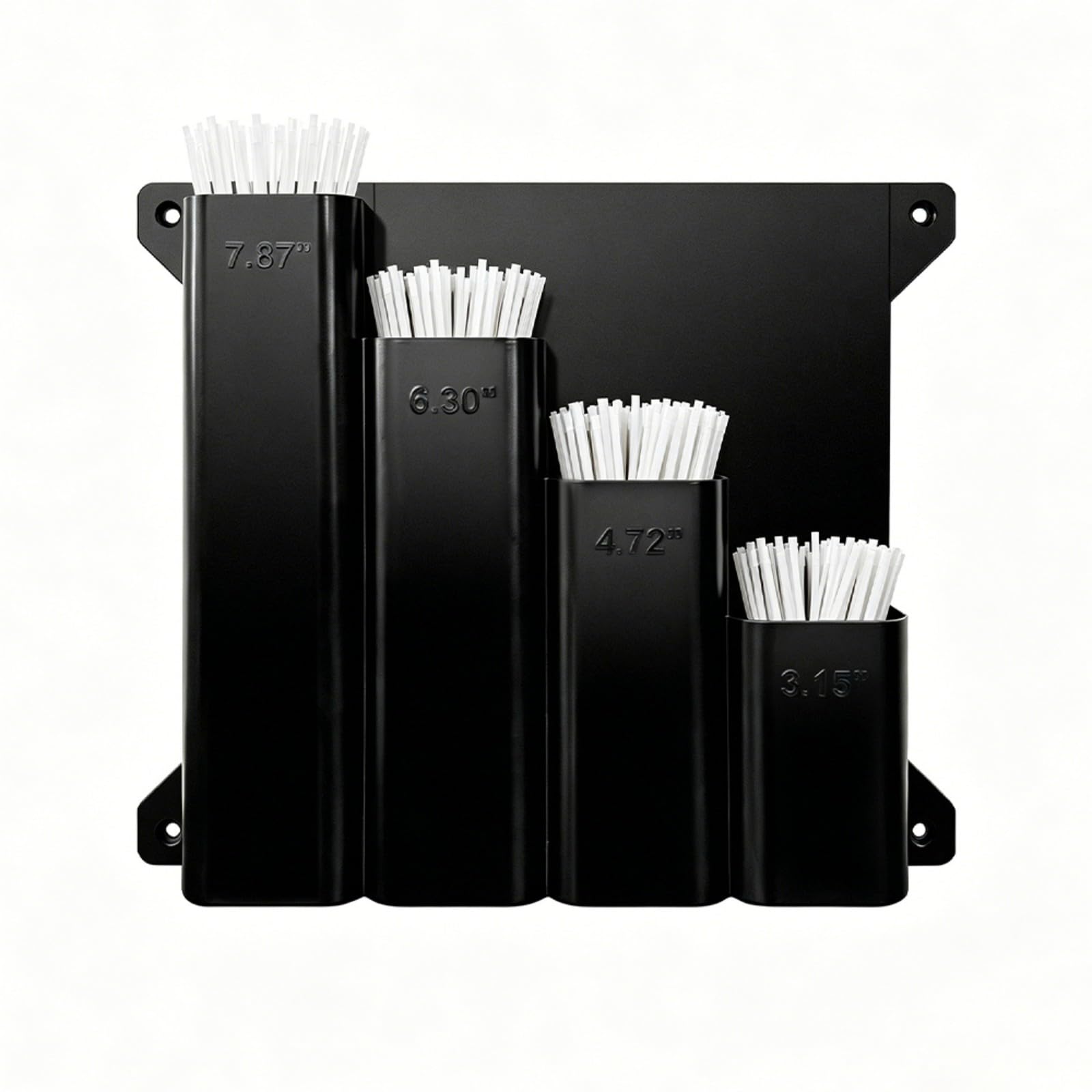 Cable Tie Holder, Zip Tie Organizer, 4 Slot Wall Mounted Cable Ties Storage Rack for Workshop Garage, Multi Functional Zip Ties Dispenser with Screws, Desk Stand for Workbench Home (Black)