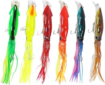 Amazon.co.jp: 【6個セット】イカ型ルアー 20cm/200mm 40g