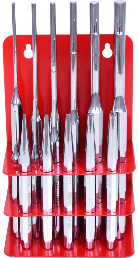 KS Tools 156.0180 Juego de botadores y botadores para pasadores, 17 pzs