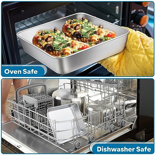 Herogo 8 Inch Square Cake Tin, Stainless Steel Baking Tin, 21x21x5 cm - Image 6