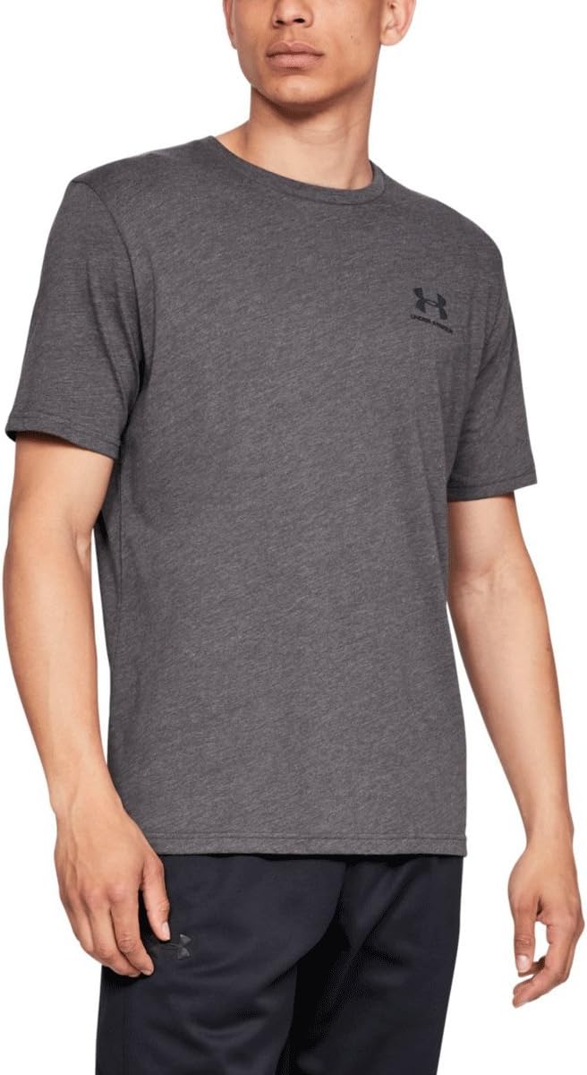 Under Armour Men's UA Sportstyle Left Chest Short Sleeve Shirt SM Gray - Image 3