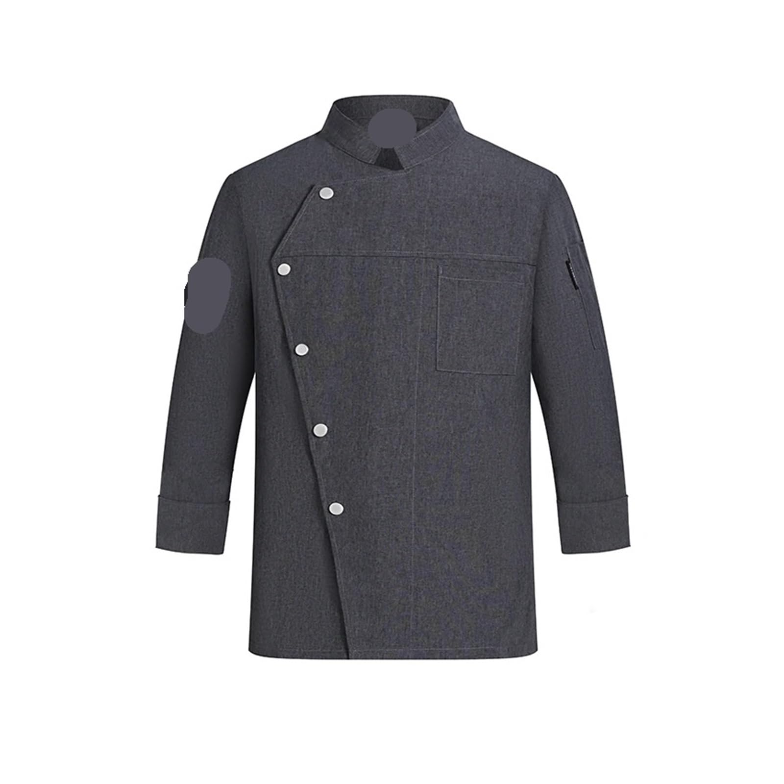 Chaqueta unisex de manga corta for cocinero, uniforme camarero restaurante(Blue GRAY,S)
