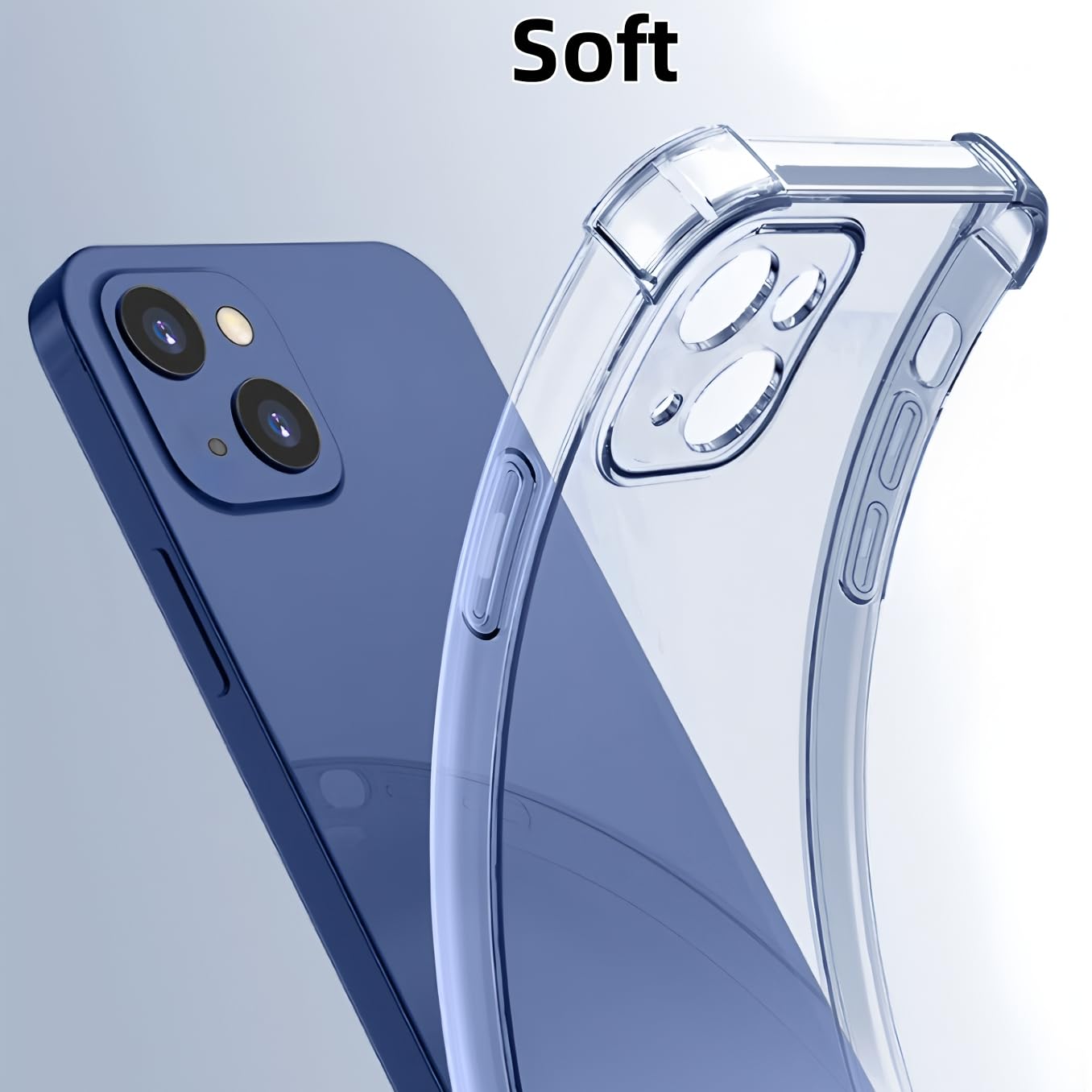 Custodia Trasparente Per IPhone 13 Mini 5,4", Sottile Antiurto In TPU Con Angoli Rinforzati