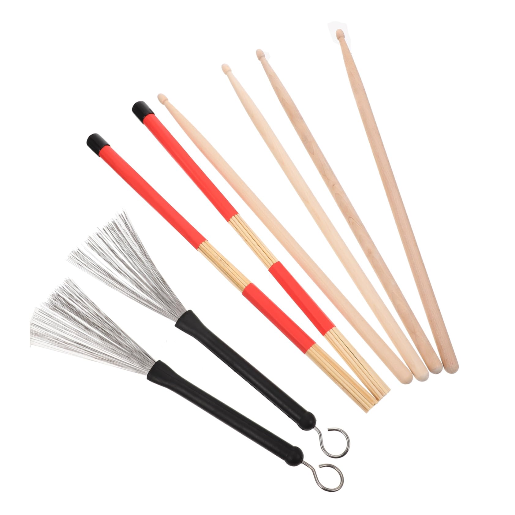 Wakauto Drum Stick Set Professional Steel Wire Brush Drum Brush for Stage Practice