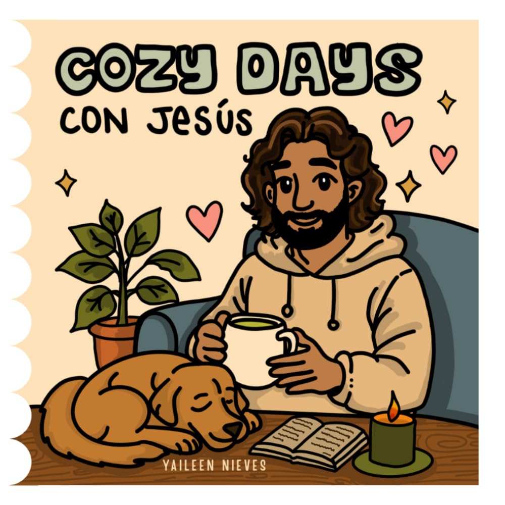 Cozy Days con Jesús: Libro para colorear para adultos y adolescentes, diseños grandes y fáciles para relajarse
