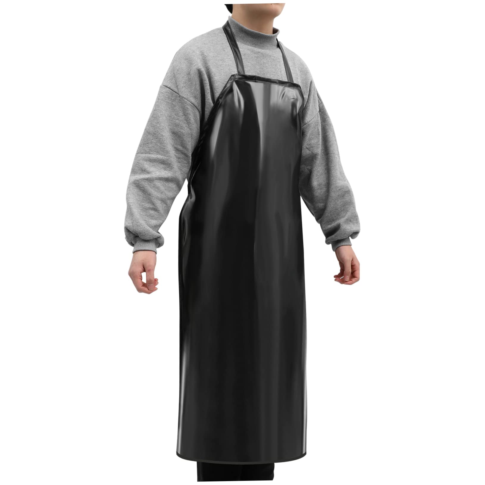 AUTSUPPL Unisex Industrial Apron for Kitchens and Oil-resistant Neck or Sleeveless Black Random Style 110x80cm