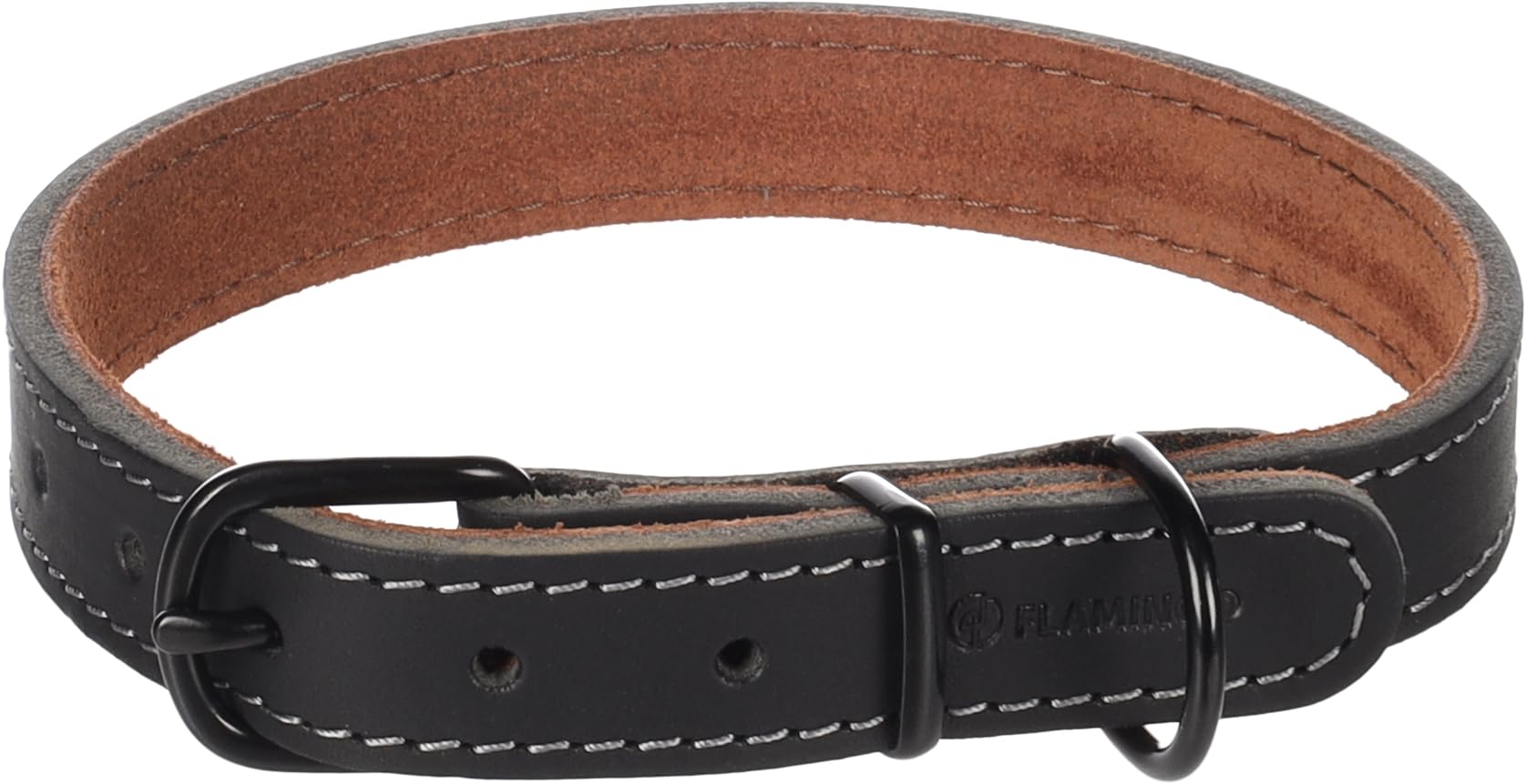 Flamingo Dog Collar Montana Black M 37-45cm 20mm