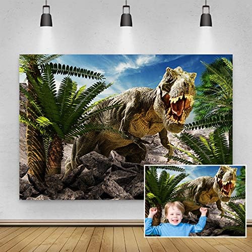 Miniatura 2 de Telones de fondo de fotografía de dinosaurios 3D, vinilo Yeele de 9 x 6 pies, tiranosaurio de parque, fondo fotográfico, accesorios de estudio,
