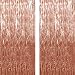 Twinkle Star Photo Booth Backdrop Metallic Tinsel Foil Fringe Curtains Environmental Background for Birthday Wedding Party Christmas Decorations (2 Pack, Rose Gold)