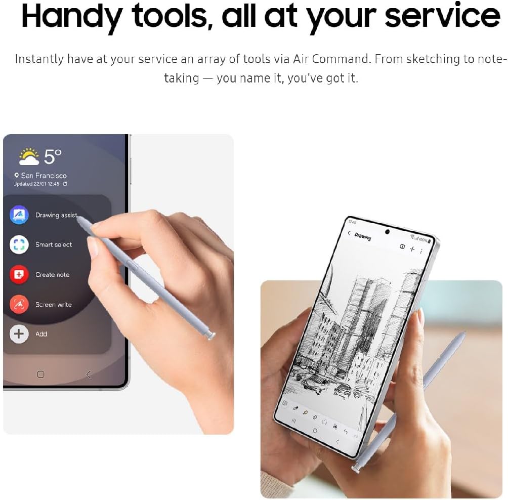 S25 Ultra S Pen Replacement for Samsung Galaxy S25 Ultra 5G Stylus Pen - Air Command, All Versions (Light Gray)
