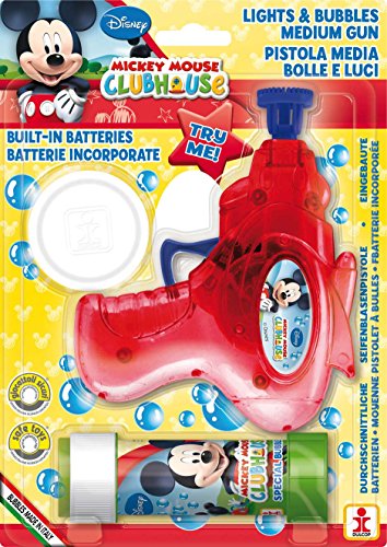 Mickey Mouse- Pistola pompas con Sonido y luz con Tubo, 60 ml (Dulcop 69500085500)