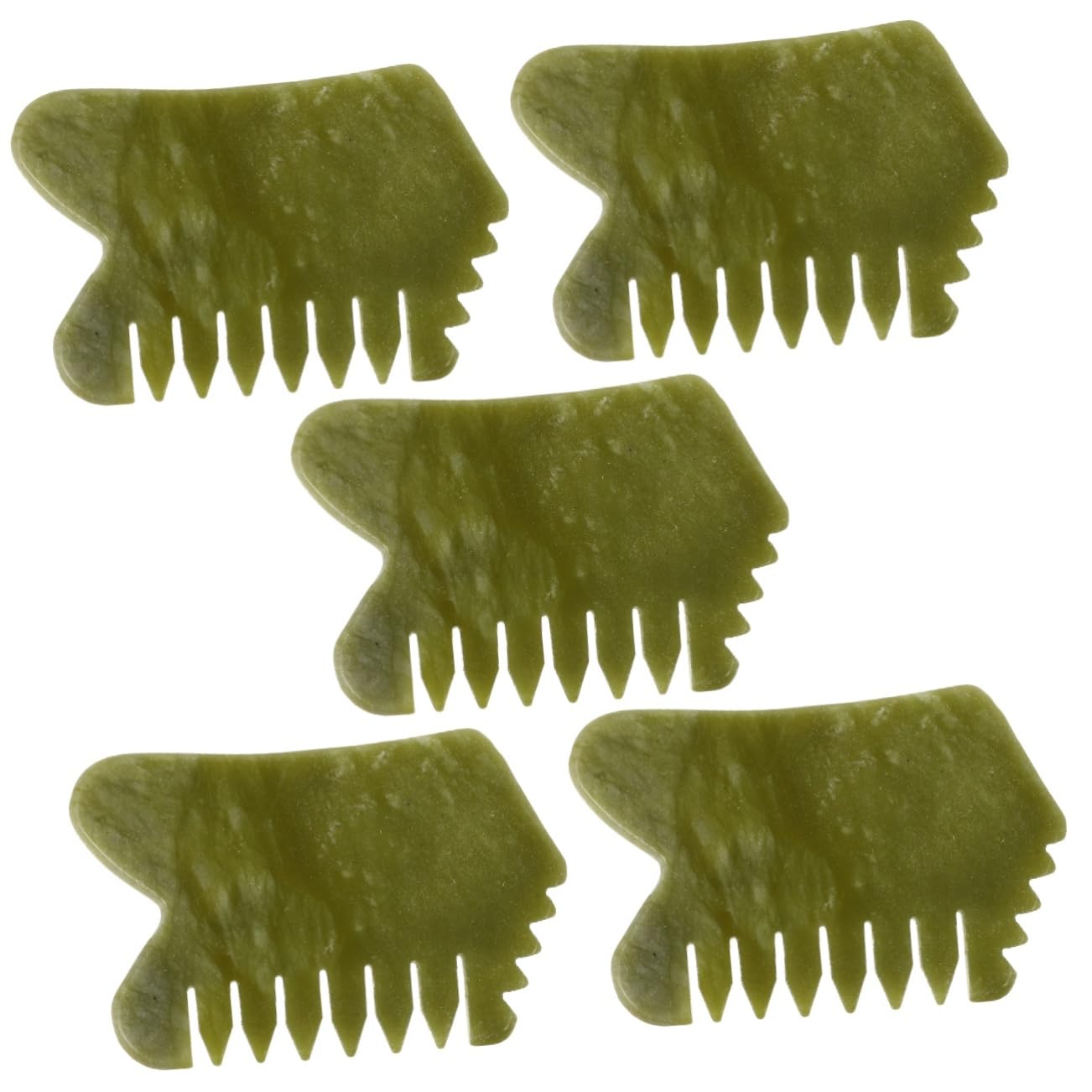 Gatuida 5pièces Peigne De Massage Jade Outil De Soins Capillaires Massage Du Chevelu Stimule La Circulation Sanguine Et Détend Le Corps Et Esprit Anti-statique Et Élégant Pour Offrir