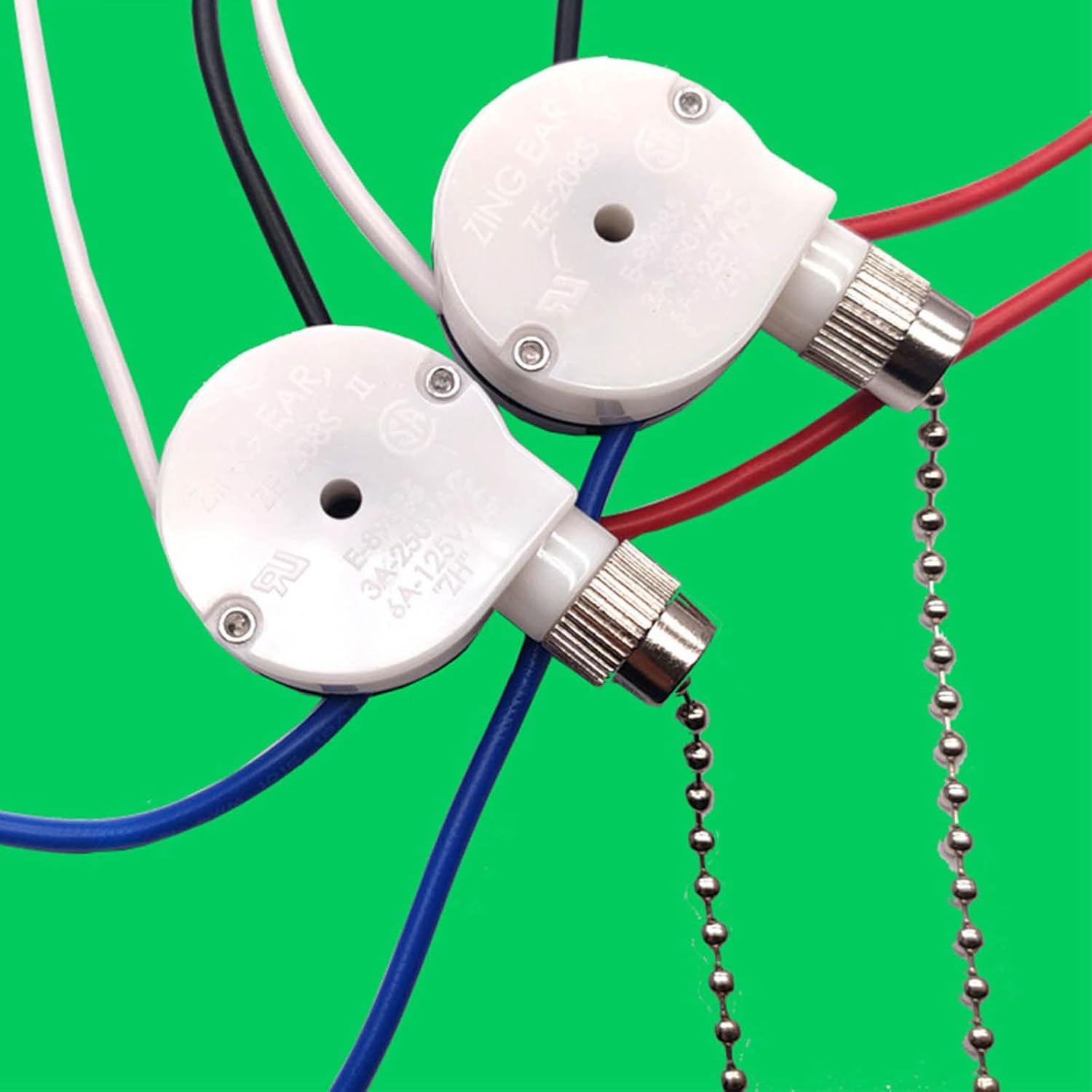 Ceiling Fan Switchs 3 Speed 4 Wire ZE-208s Zings Ear Fan Pull Chain Switchs With 4 Pre-Installed Wires For Office House Fan Light Switchs Ceiling Fan Switchs Zings Ear ZE-208s With 4 Pre-Installed 3 4