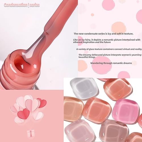 Miniatura 5 de Juego de esmaltes de uñas de gel de 0.5 fl oz, pegamento de gel de uñas rosa y blanco, esmalte de uñas UV LED, kit de 9 esmaltes de uñas (blanco)