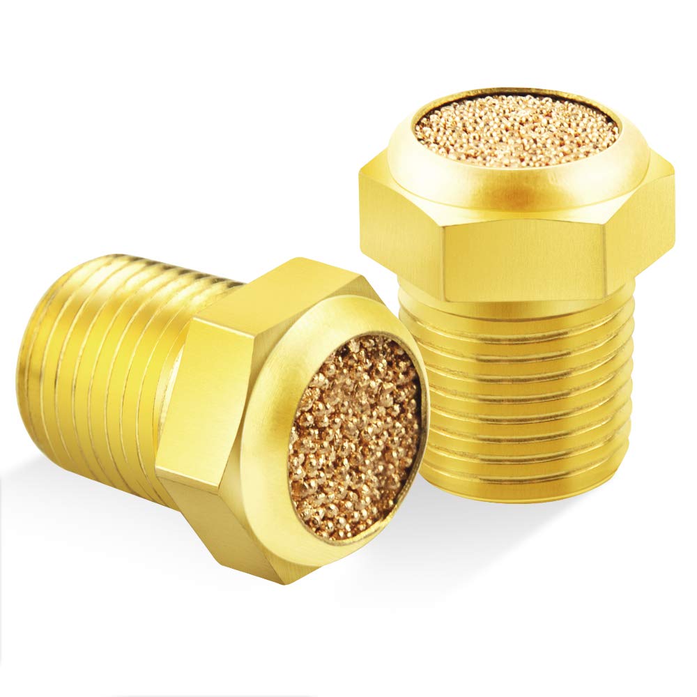 TAILONZ PNEUMATIC 1/4 Inch NPT Air Pneumatic Flow Control Mufflers, Sintered Bronze Exhaust Muffler Brass Body Protruding (Pack of 10) — Amazon image 9