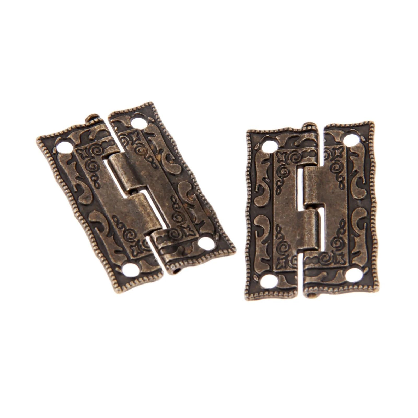 Charnières en cuivre antique 35x23mm pour boîte en bois