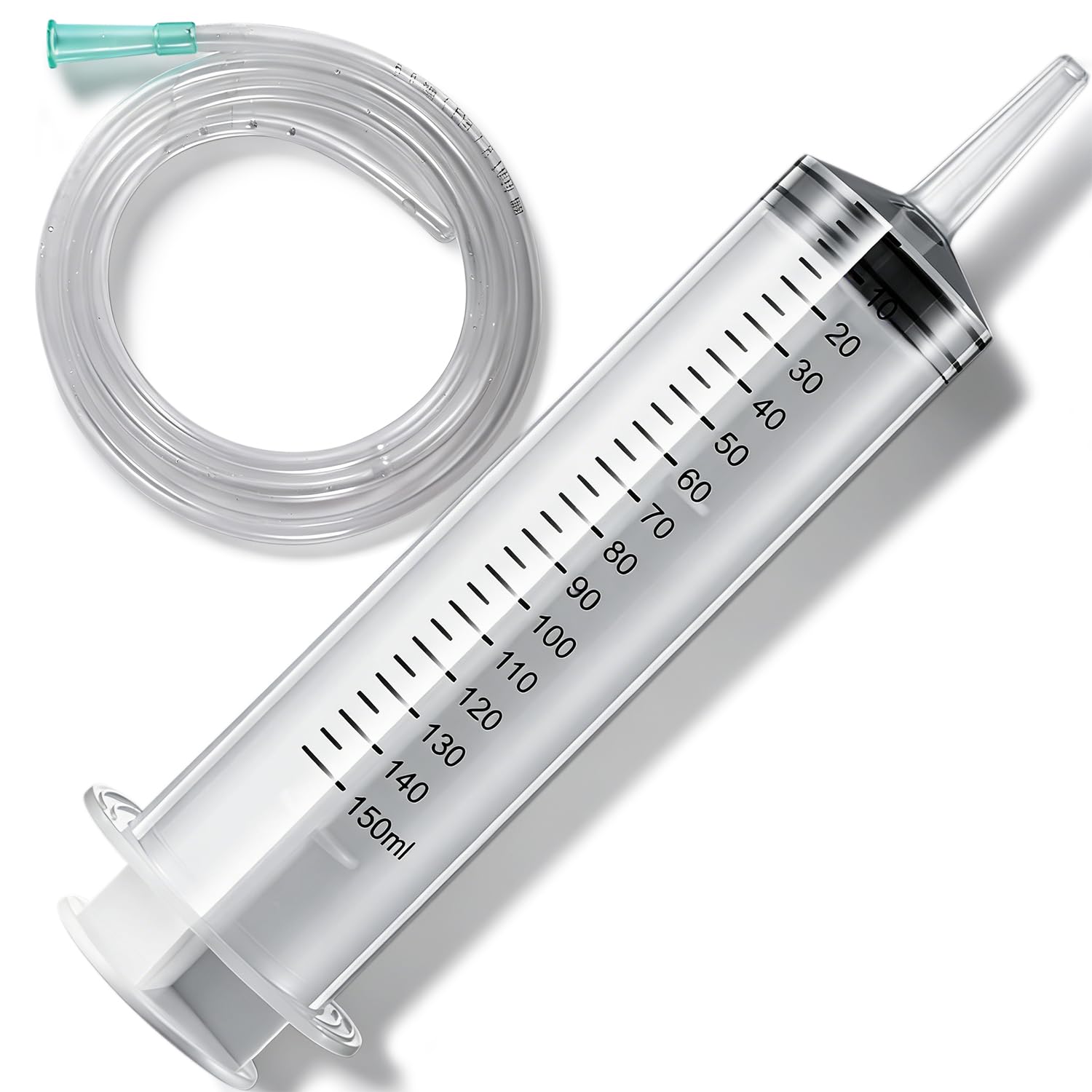 150 ML Large syringes , Plastic Garden Industrial syringes for Scientific Labs, Measuring, Watering, Refilling,Filtration Multiple Uses (150 ML Syringes + 1* Tubing)