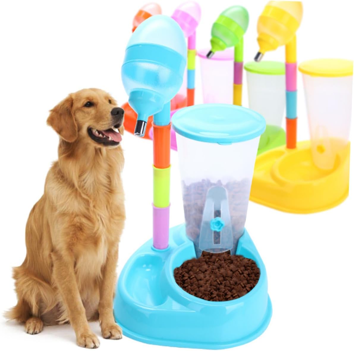 BESPORTBLE Automatic Pet Feeder and Water Dispenser Dual-Function Gravity and Cats Capacity Leak- Durable Blue Color Convenient for Busy Pet Parents