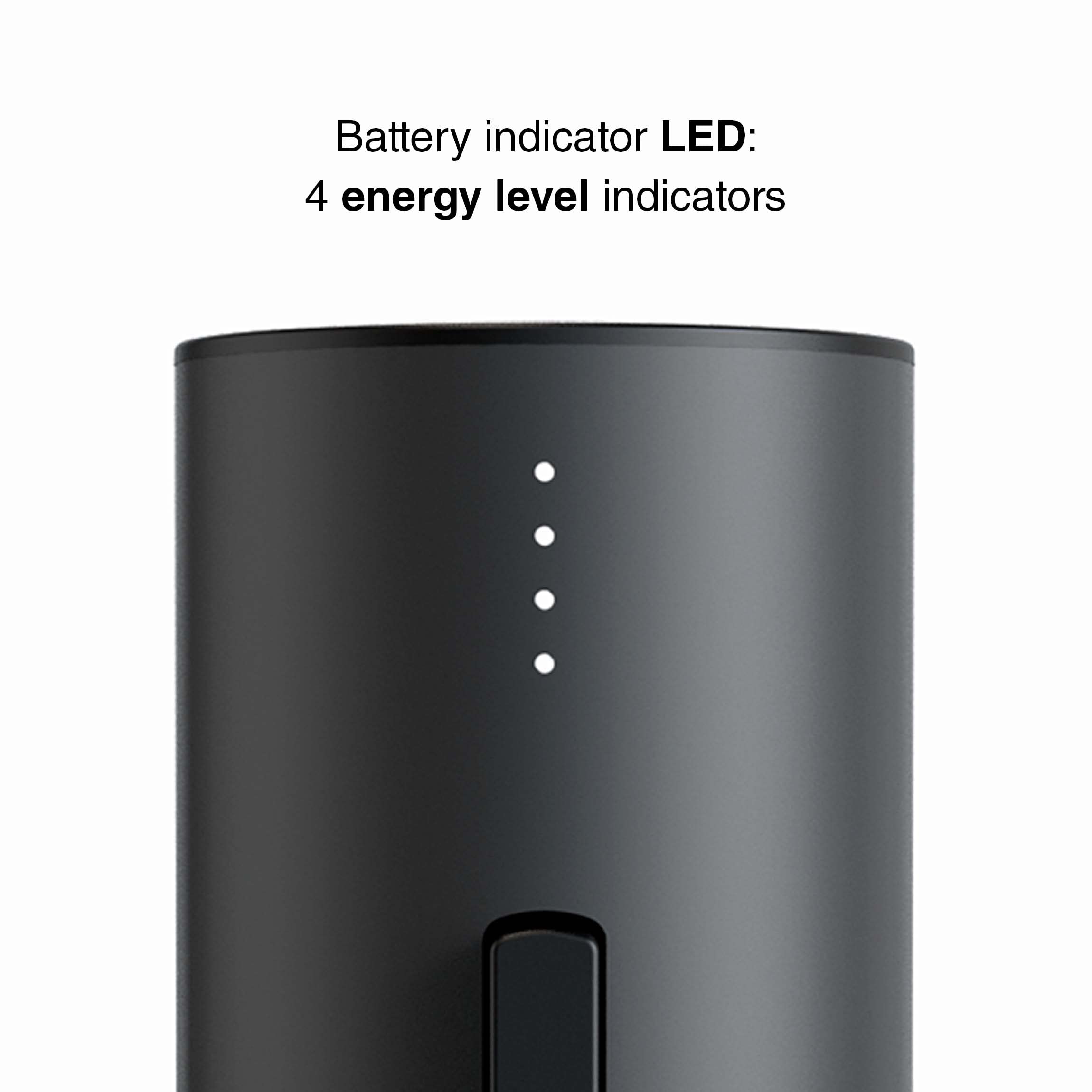 Lacor - 63056 - Tire-bouchon électrique Black Luxe en acier inoxydable, Ouvre-vin automatique, design élégant, moderne et ergonomique, éclairage et indicateur LED, Ø 4,8 x 22 cm, noir mat