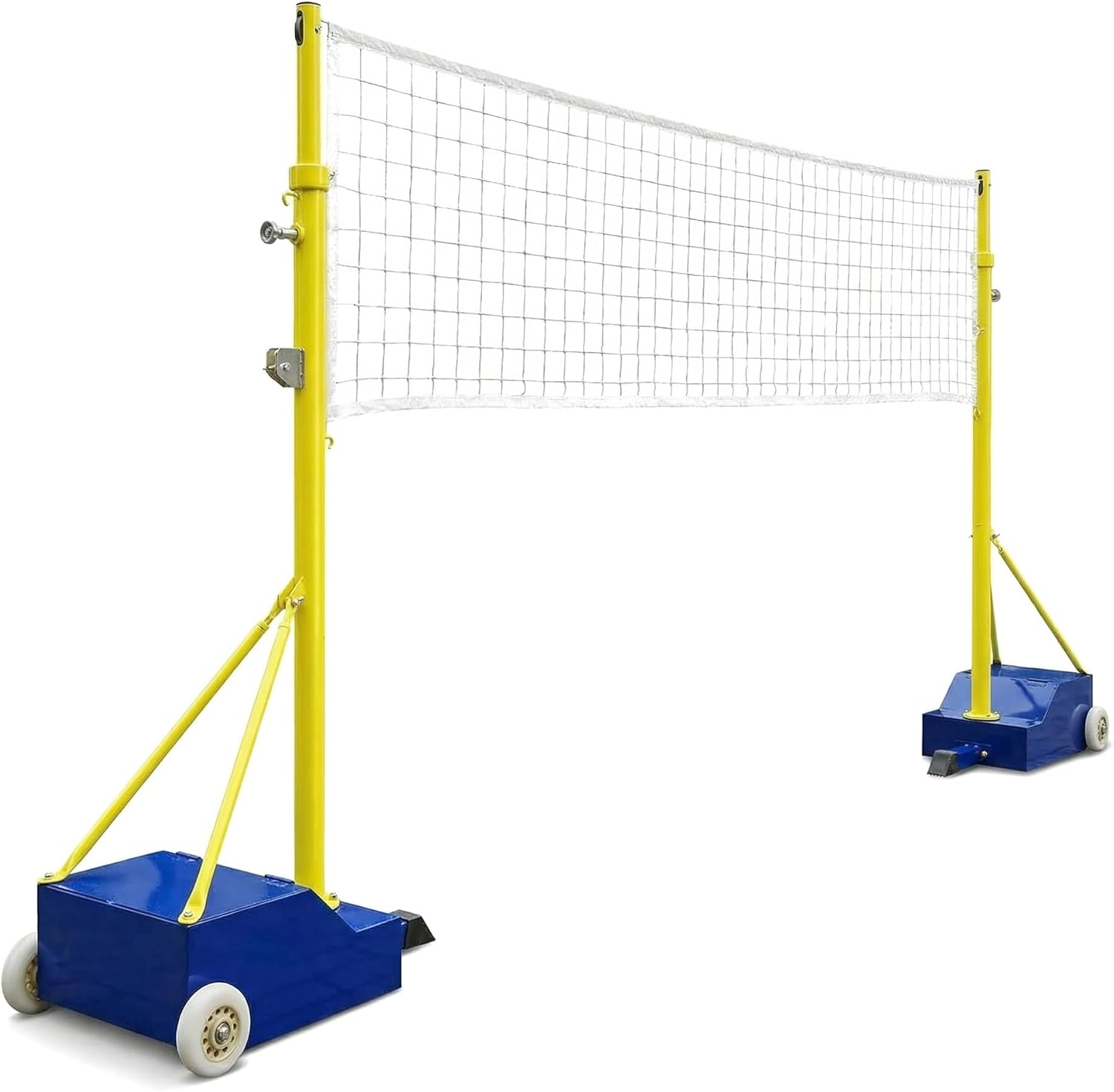 Adjustable Dual-Sport Net System W/Wheels - Heavy-Duty Volleyball & Badminton Set for Backyard, Indoor & Outdoor Use | 4 Height Options (5ft-6.9ft)