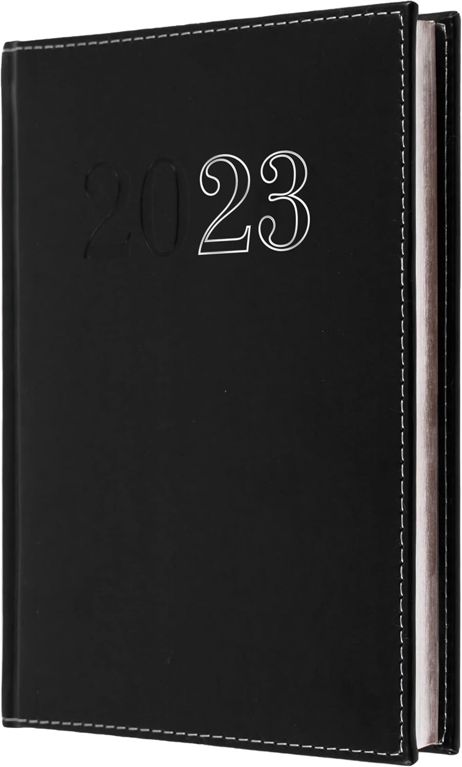 Collins Chelsea A5 Day To Page 2023 Diary - Black (ND54.99-23) - Complete Business Planner, Agenda and Journal Organiser