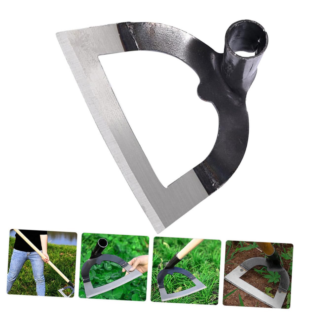 Attrezzo da Giardinaggio in Acciaio Inox Resistente per Diserbo Manuale, Strumento Leggero da Taglio per Dissodare e Seminare, Utensile da Giardino Pratico per Cura Prato e Orto