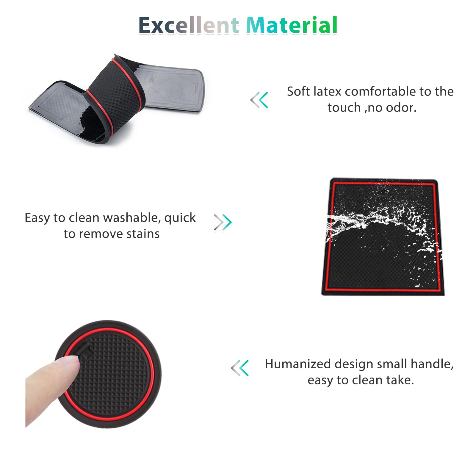 Tappetini Per Console Centrale Hyundai Kona EV 2024-2025 - Gomma Antiscivolo, Personalizzati, Neri - Foto 2