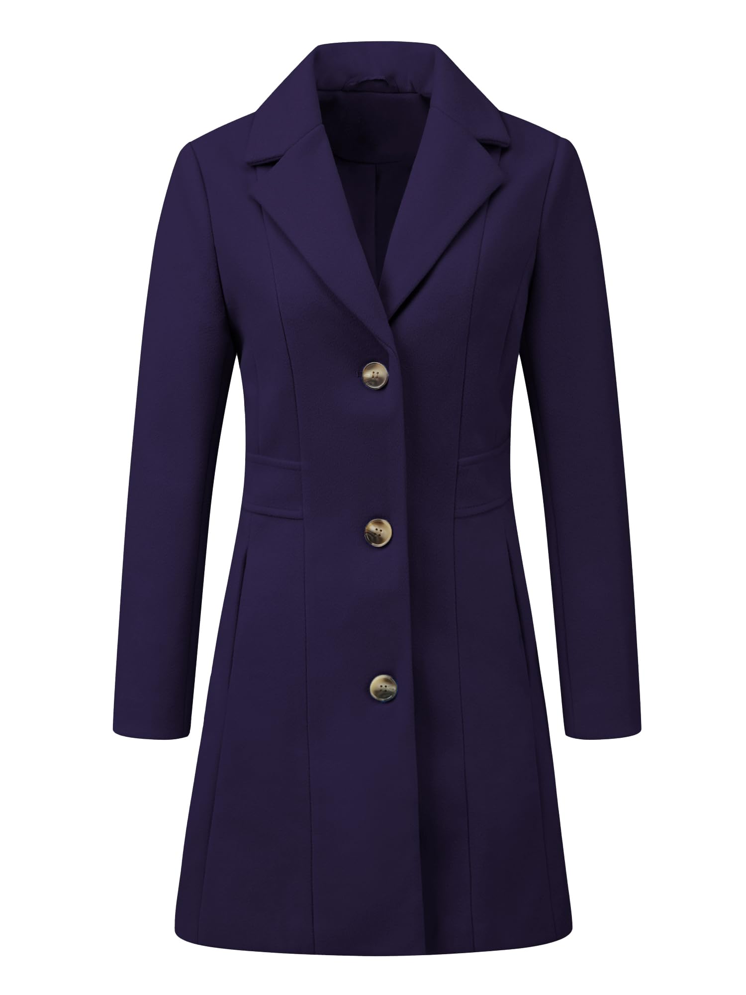 allegra k Women's Single Breasted Notched Lapel Outerwear Winter Coats-picture-34