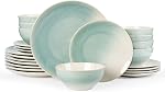 Richmount Jupiter Dinnerware Ensemble, assiettes et bols 4, Micro-ondes et lave-vaisselle en toute sécurité, résistant aux rayures, 12 Ensemble de plats en pièces, blanc