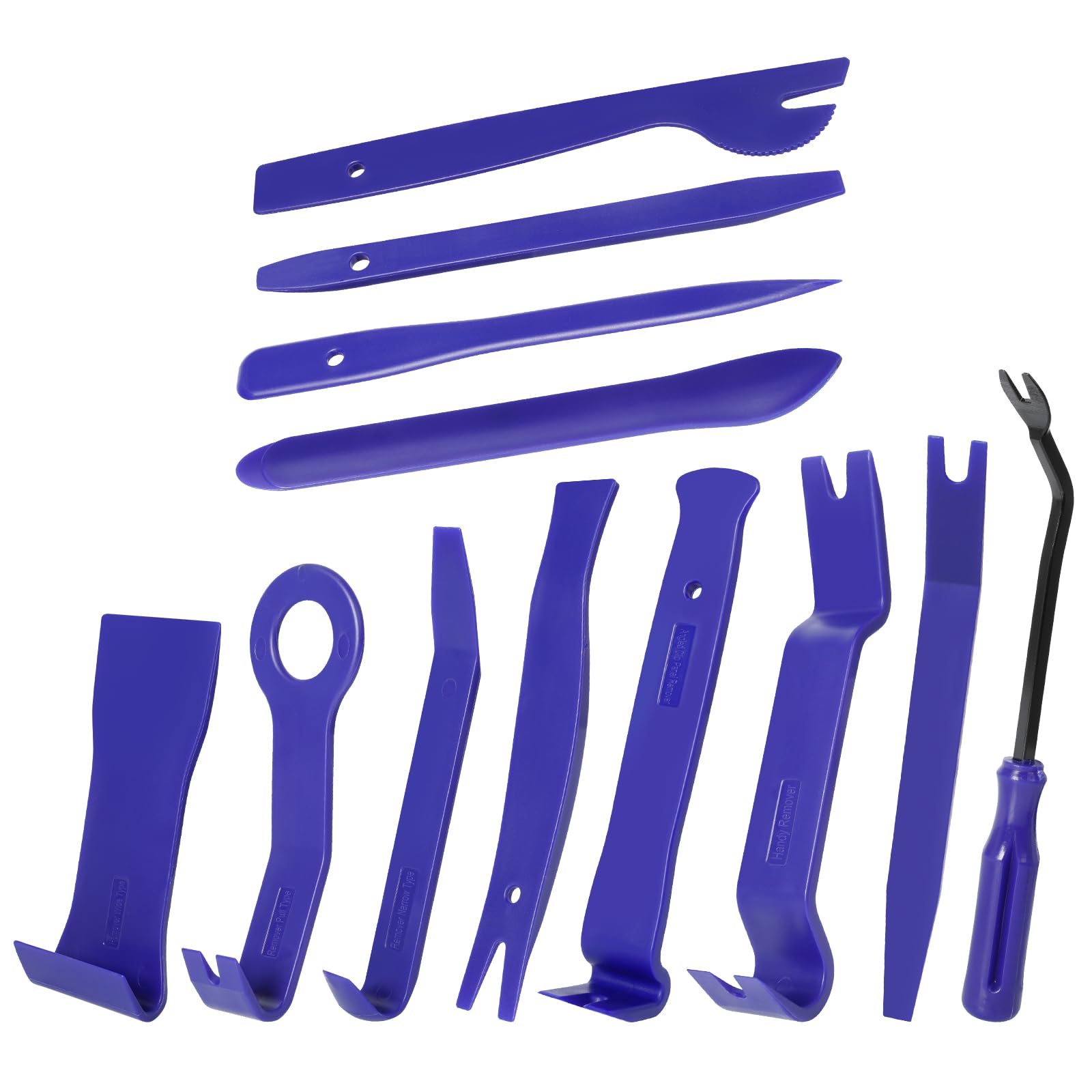 AiQInu Kit Smontaggio Plastiche Auto 12 Pezzi, Kit Smontaggio Pannelli Auto, Leve Plastica Smontaggio Auto per Pannelli Auto Autoradio Cruscotto (Blu)