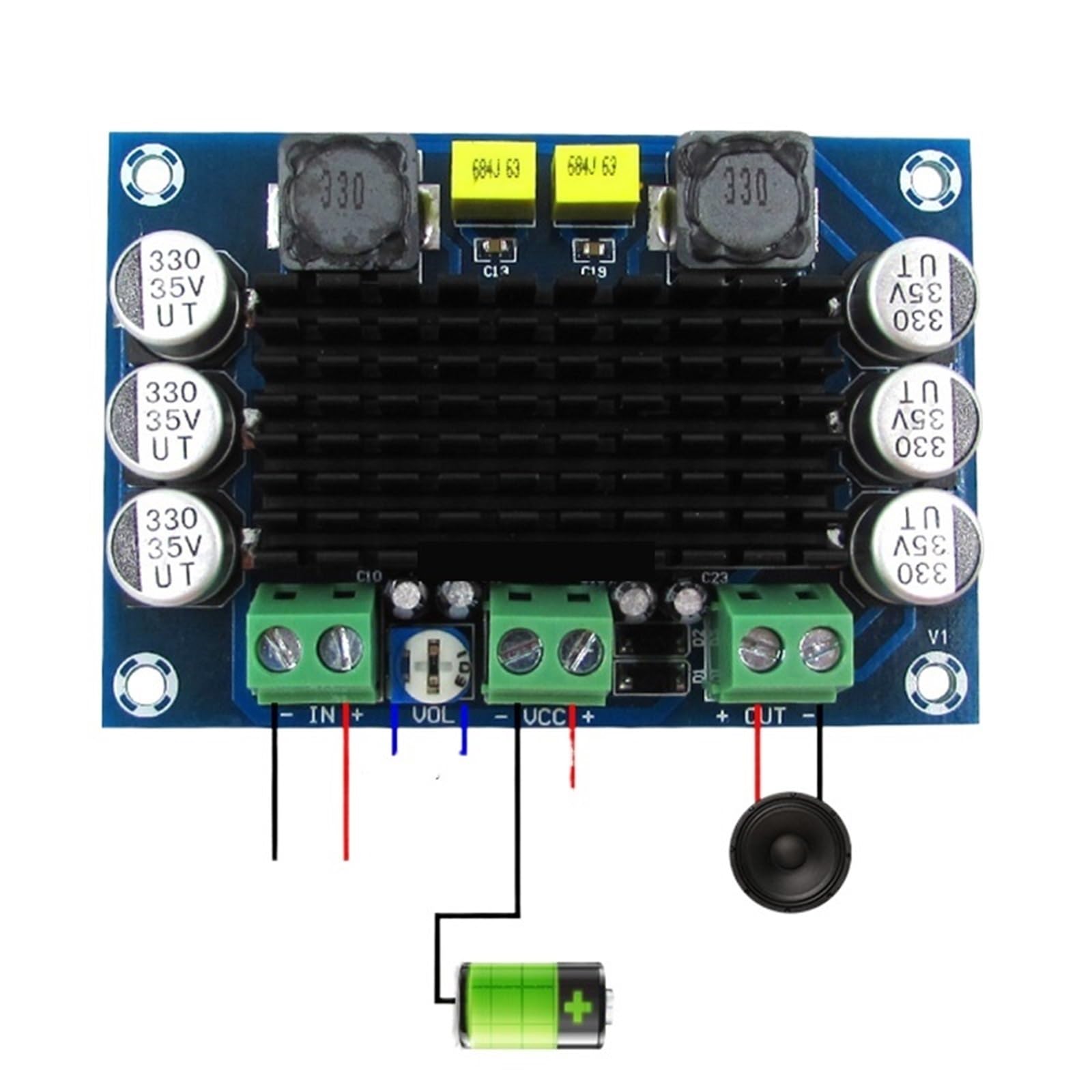 1 szt. TPA3116D2 100W cyfrowy wzmacniacz audio cyfrowy moduł wzmacniacza HIFI DIY 12-26V M542