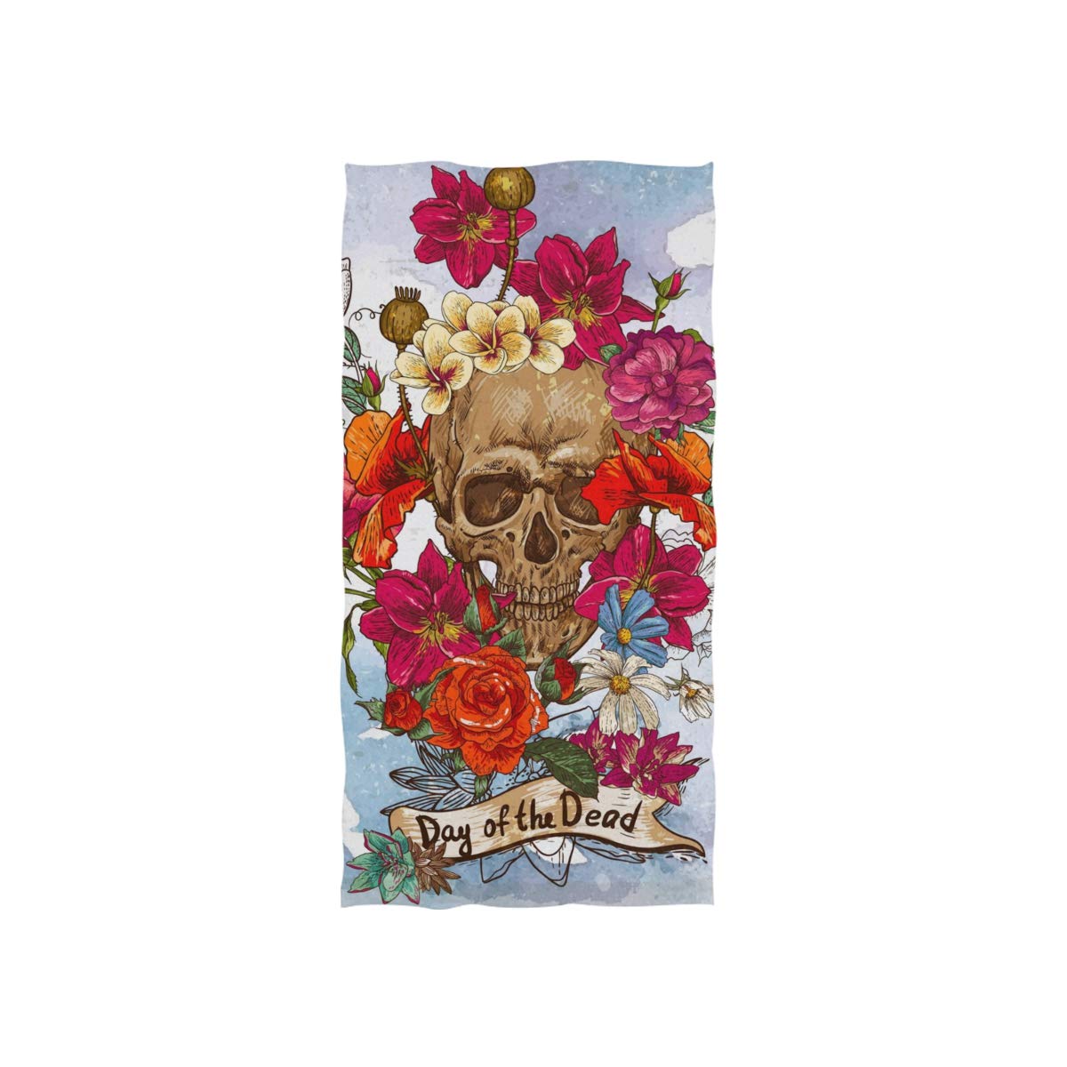 linomo Hand Towel Day of the Dead Sugar Skull Towel Cotton Face Towel Dish Towel for Kids Girls Boys Adult
