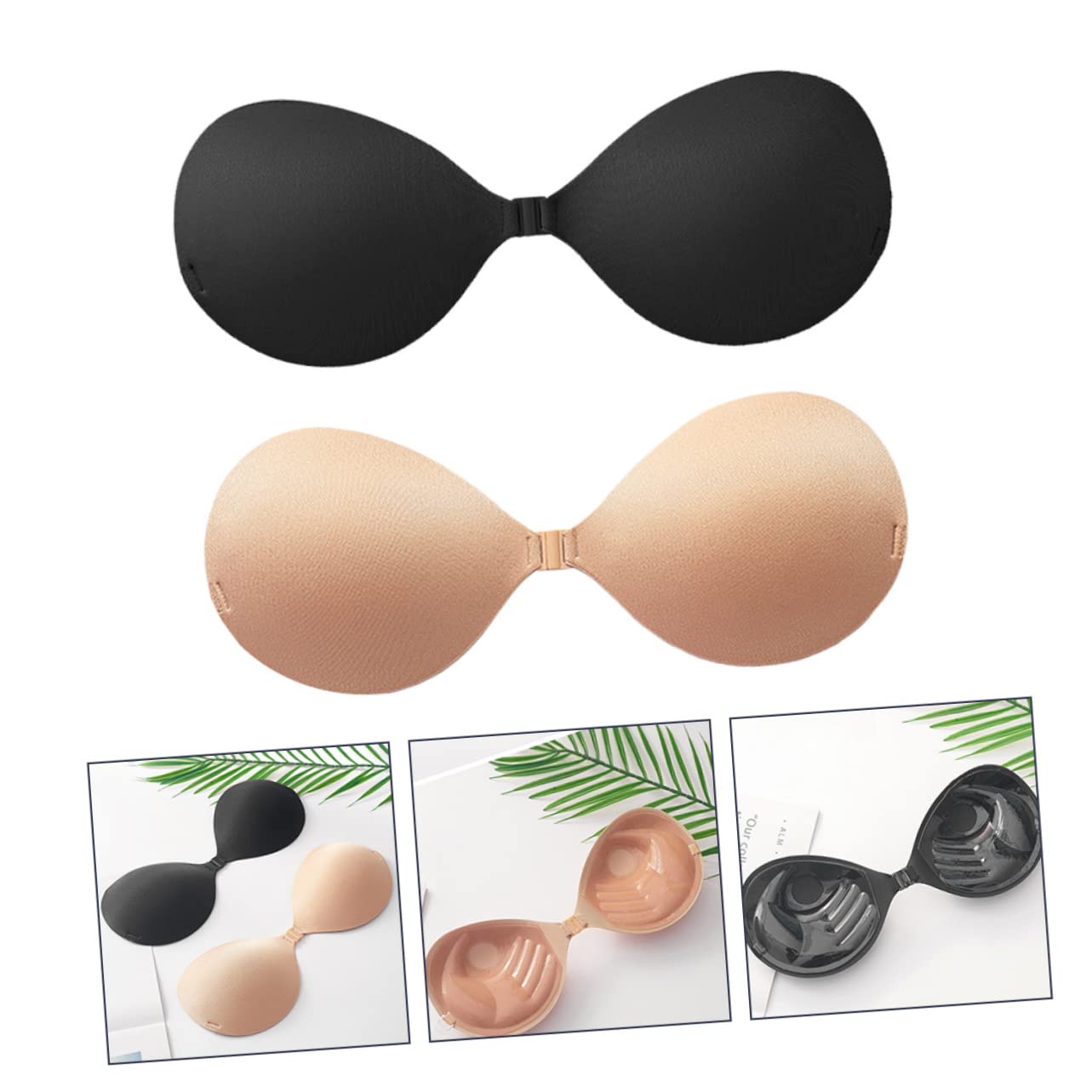 LIFKOME 2 Juegos 2 Piezas Pegatinas de sujetador sin tirantes sujetador pegajoso sin espalda wedding dress seamless bra sujetador adhesivo sujetador de gel de sílice